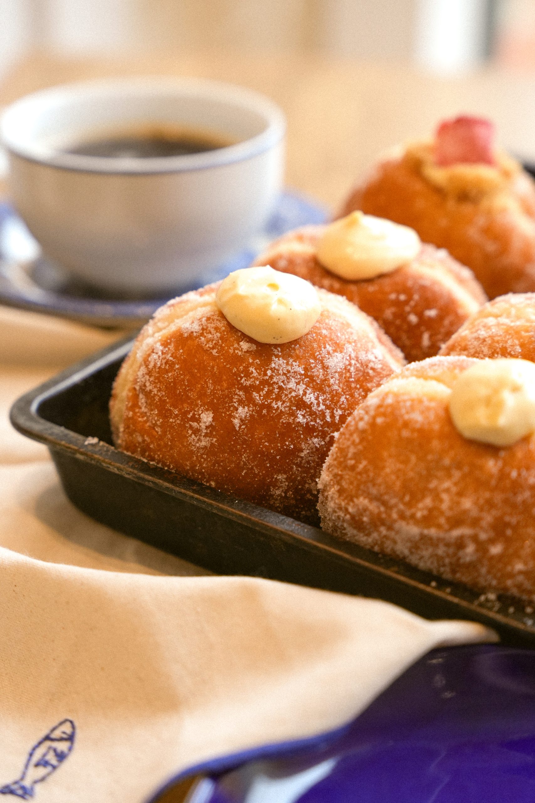 Fresh doughnuts from Bao's Bakery, Norwich, Norfolk